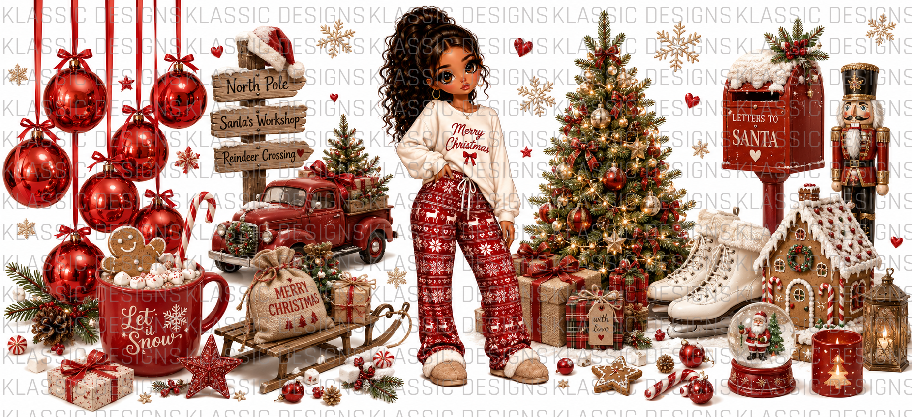 #1 Xmas Glam Girl UVDTF Wrap