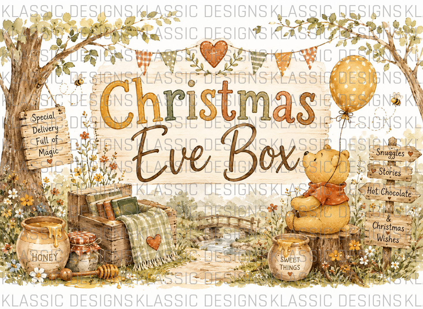 #4 Yellow Bear Christmas Eve Box UVDTF Wrap