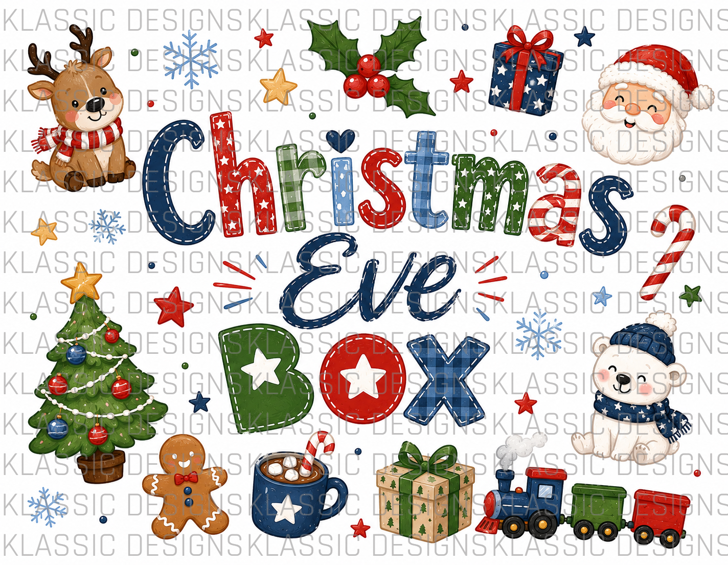 #14 Blue Theme Christmas Eve Box UVDTF Wrap