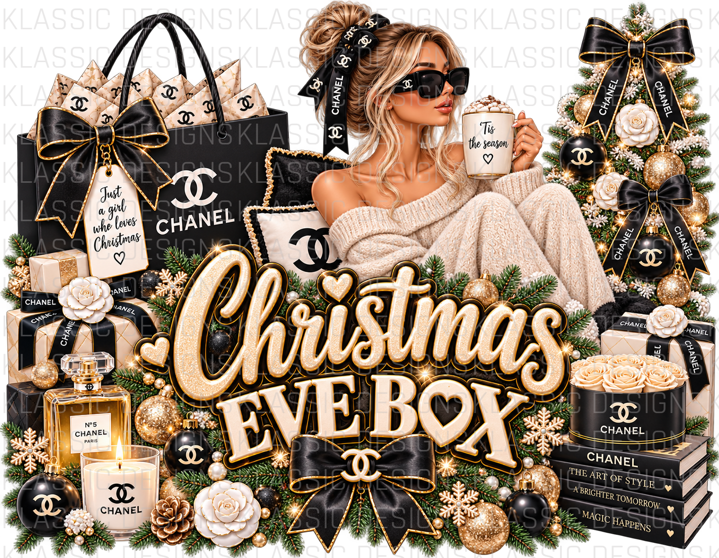Xmas Eve Glam Girl Box UVDTF Wrap