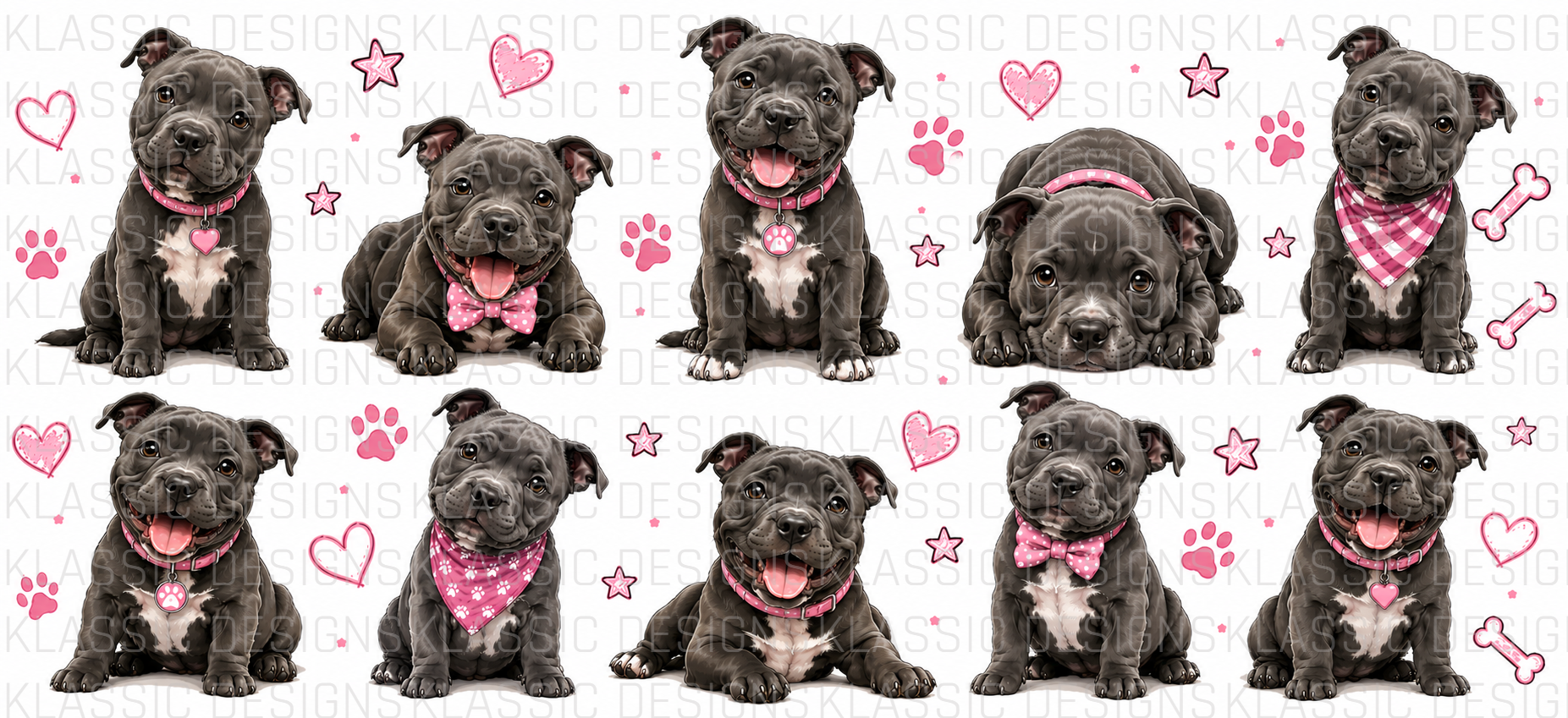 Staffy Dog Girl UVDTF wwrap