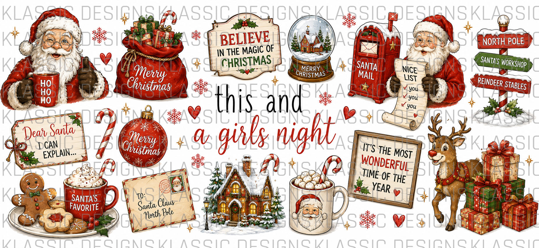 Xmas Girls Night UVDTF Wrap