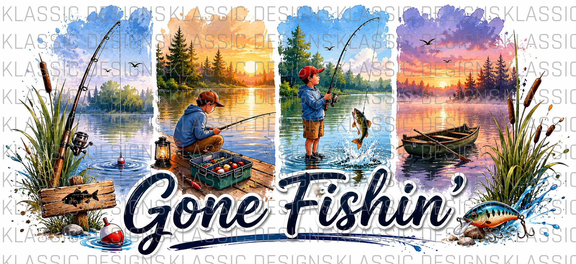Gone Fishin' UVDTF Wrap