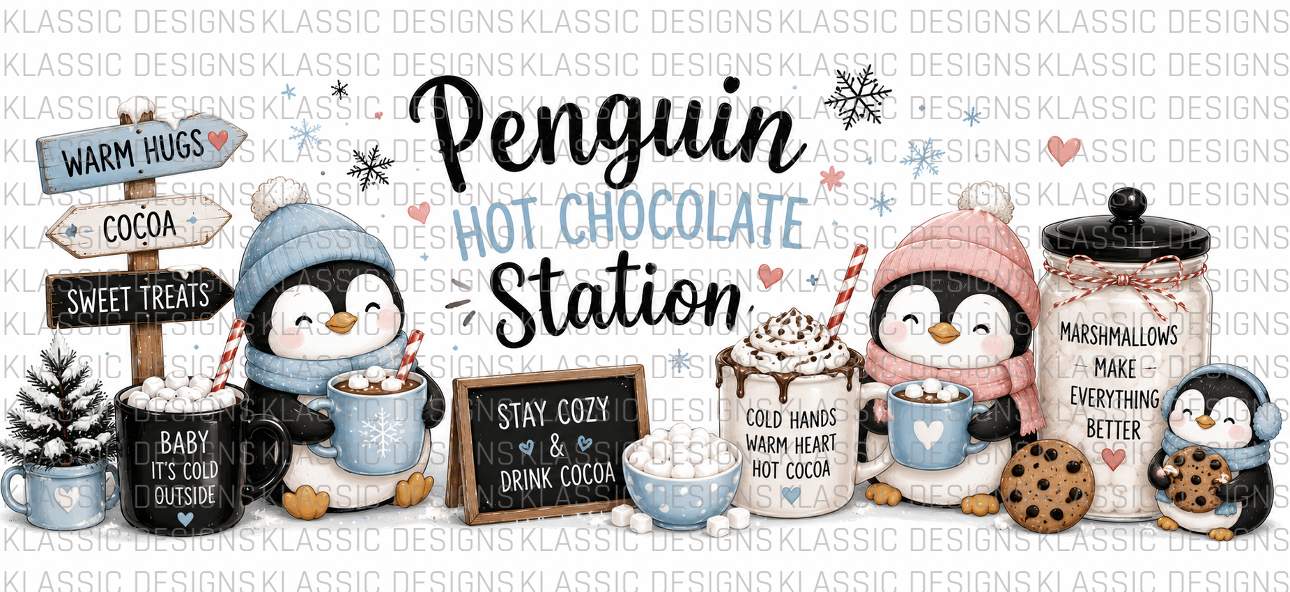 Penguin Hot Chocolate Station UVDTF Wrap