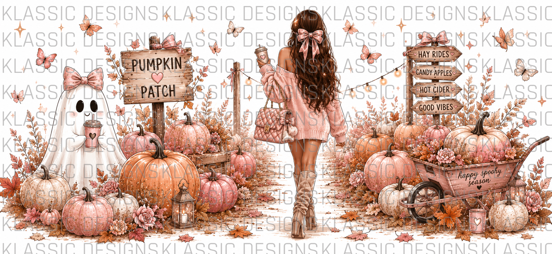 Pink Girl Pumpkin Patch