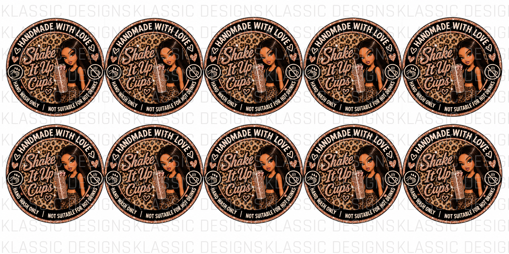 Cup Care Business Stickers UVDTF