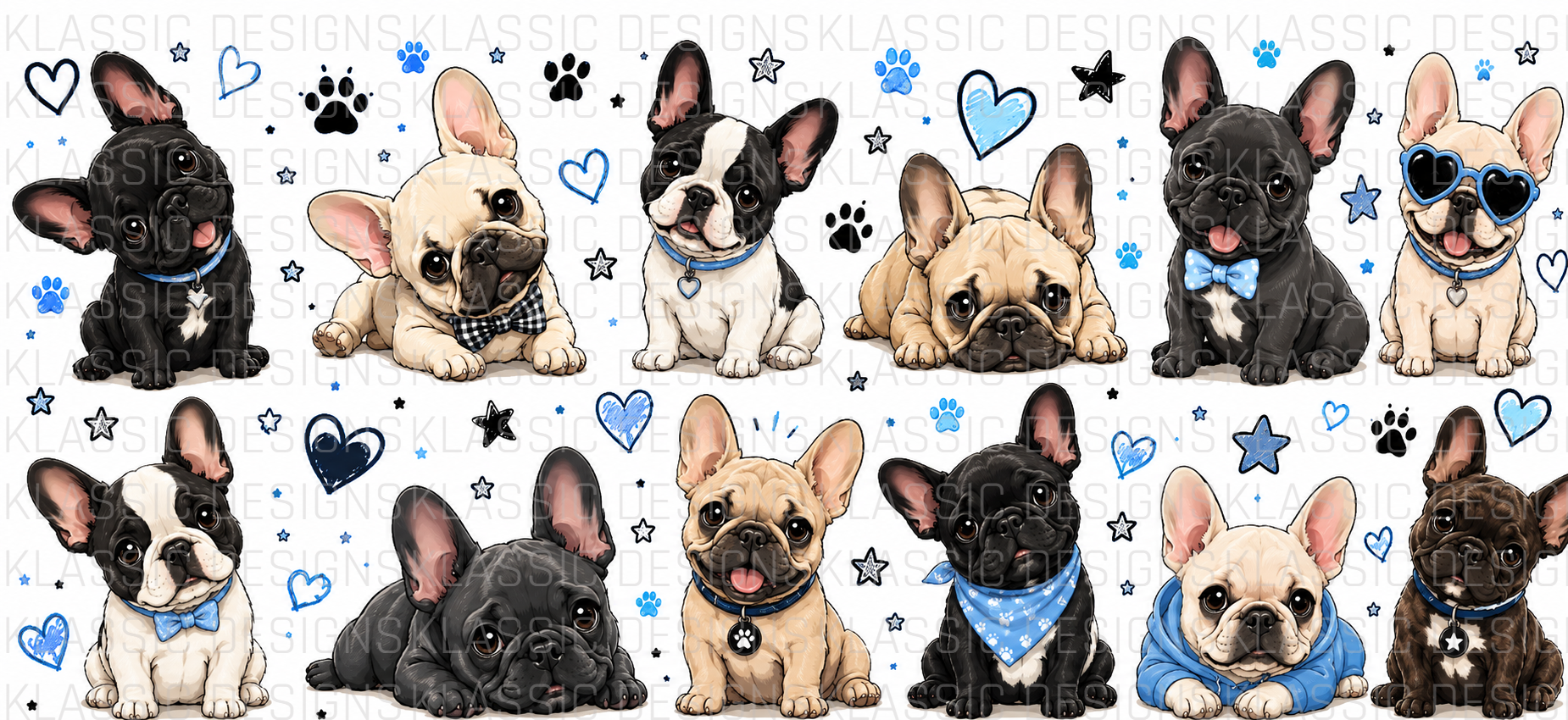 Frenchie Blue UVDTF Wrap