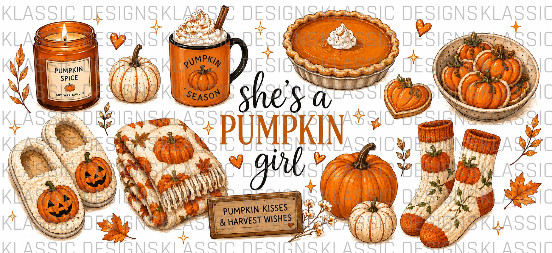 Pumpkin Girl UVDTF Wrap