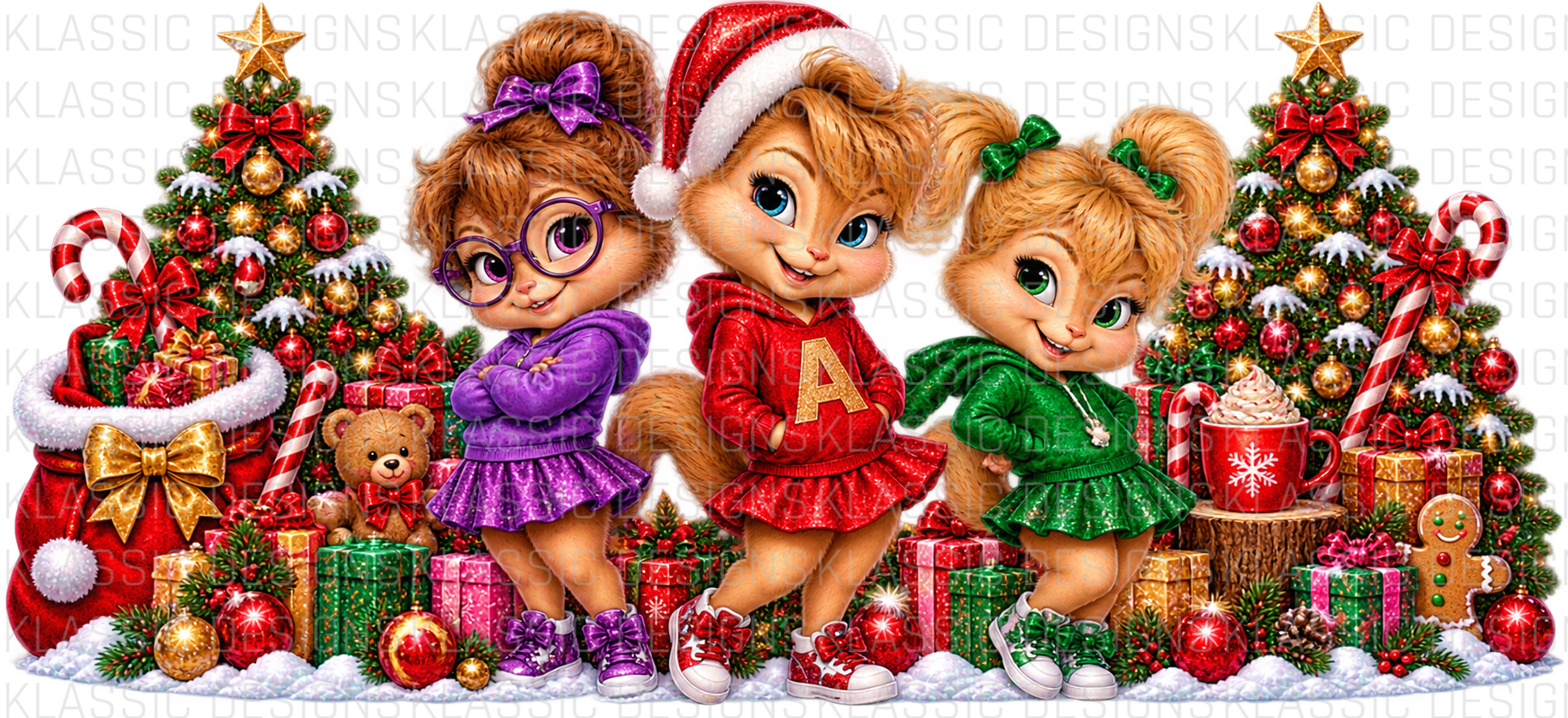 Girl Chipmunk xmas UVDTF Wrap