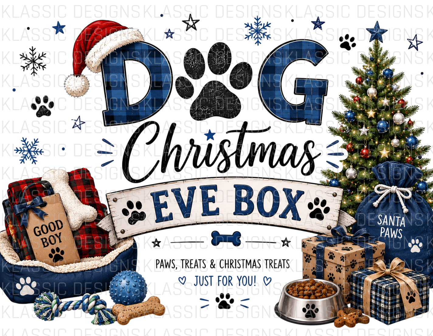 Dog Xmas Eve Box UVDTF Wrap