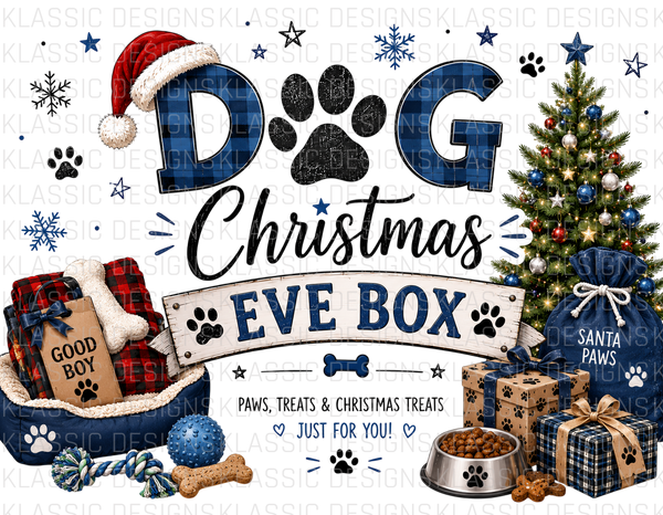 Dog Xmas Eve Box UVDTF Wrap