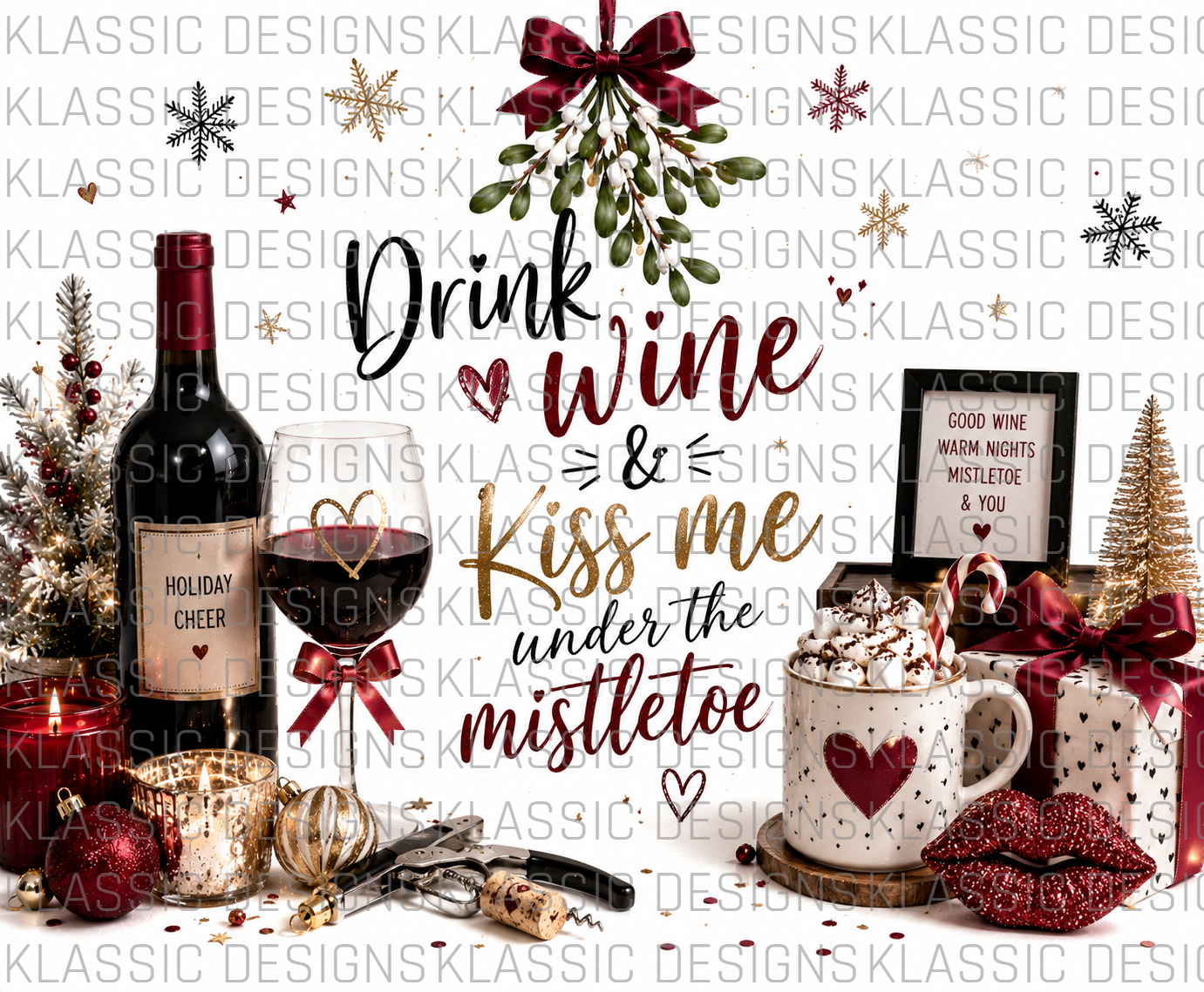 Drink Wine and Kiss Me UVDTF Wrap