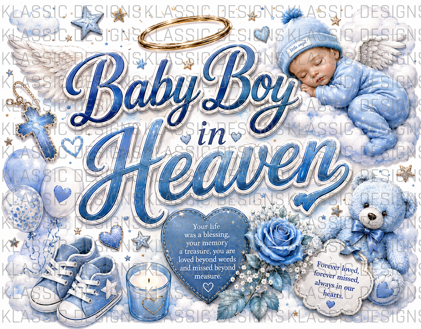 Baby Boy in Heaven UVDTF Wrap