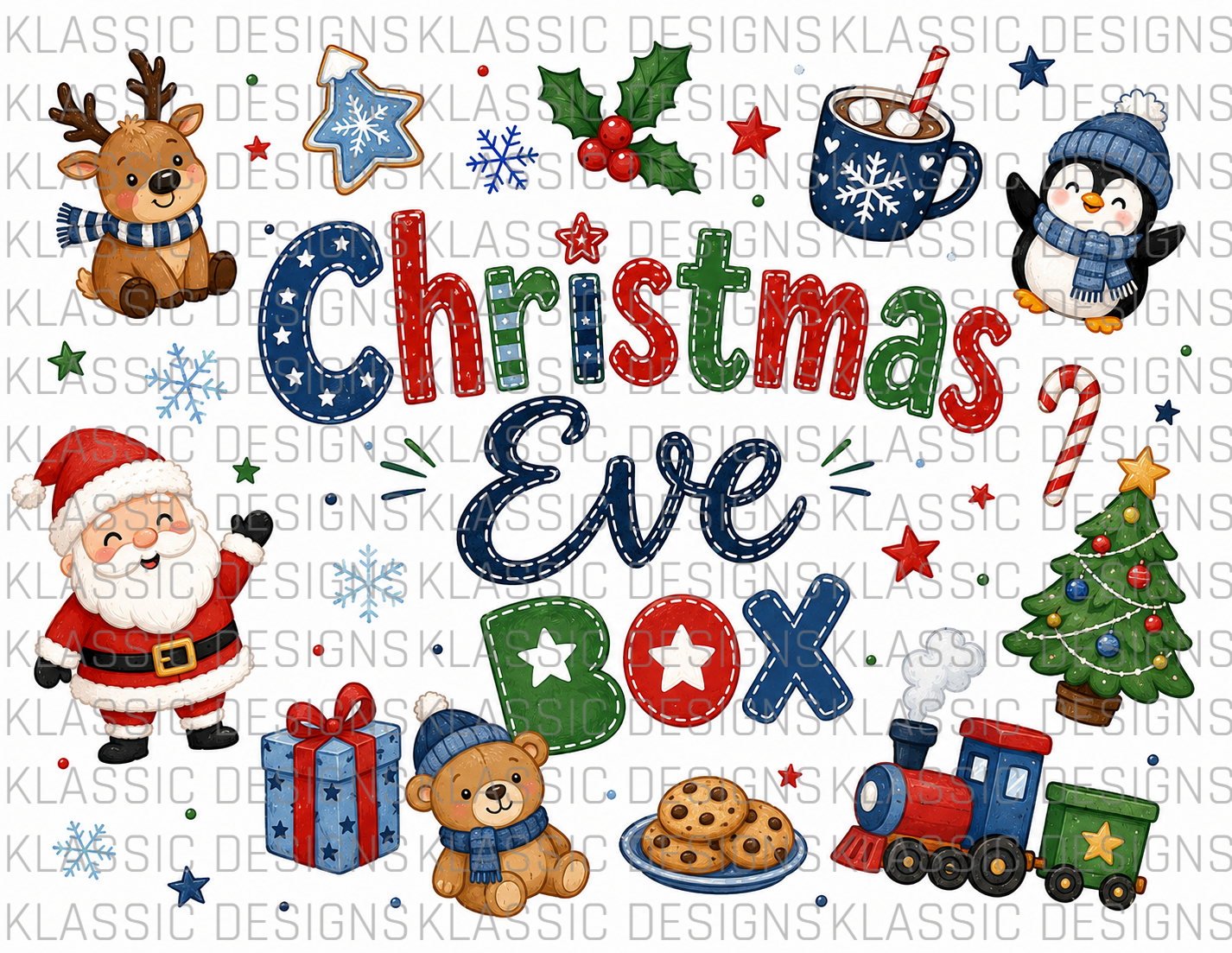 #12 Santa Blue Chrsitmas Eve Box UVDTF Wrap