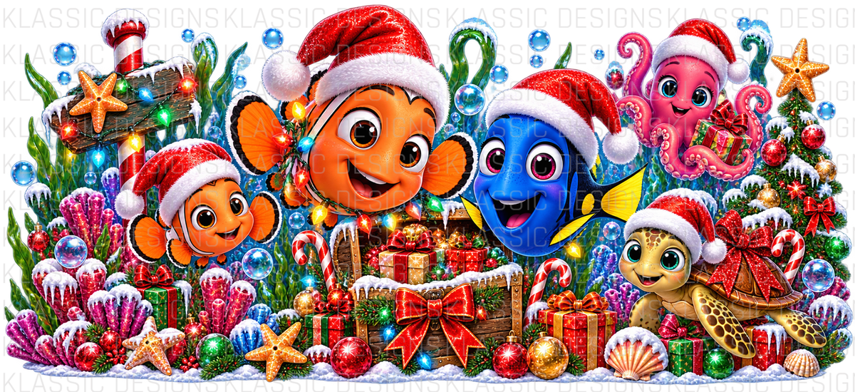 Under the sea Xmas UVDTF Wrap