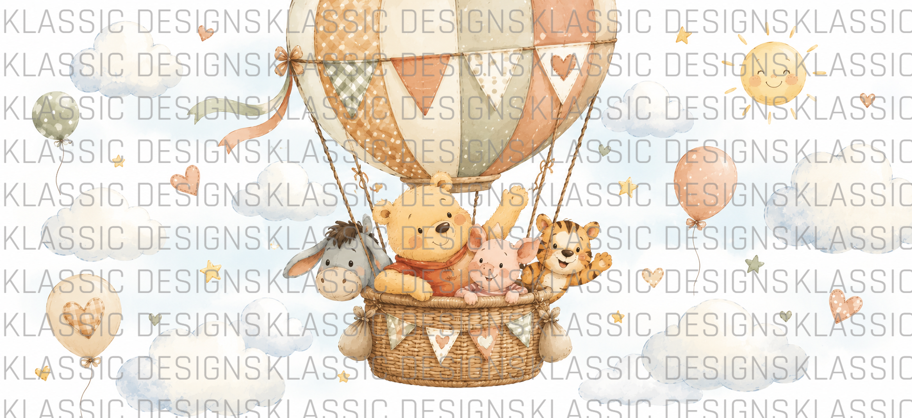 Bear in Hot Air Balloon UVDTF Wrap