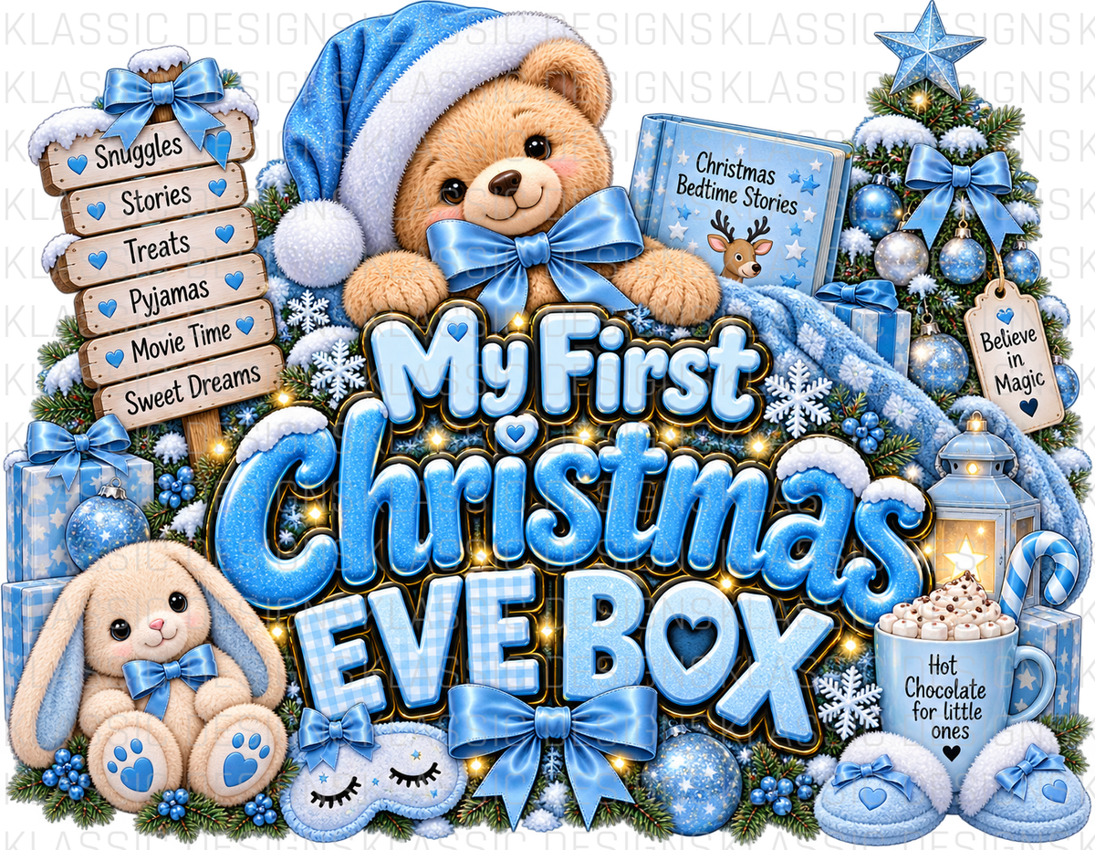 My First Xmas Eve Box Blue UVDTF Wrap