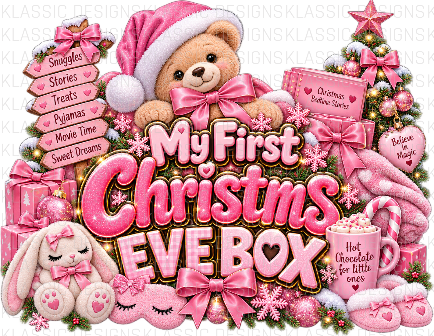My First Xmas Pink UVDTF Wrap