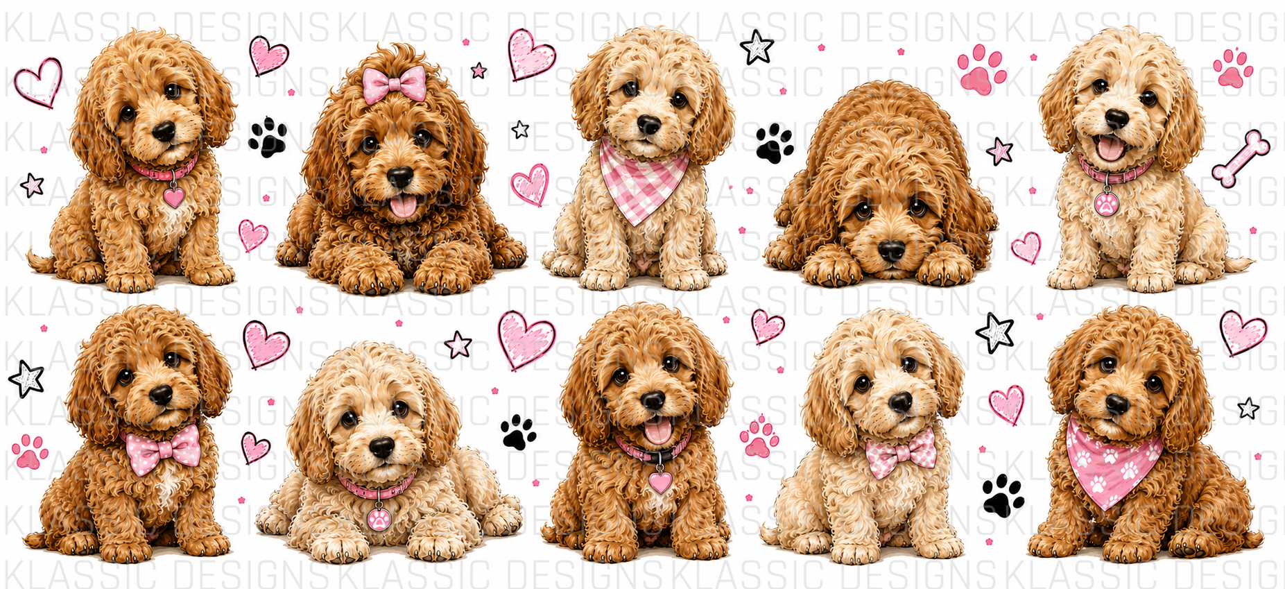 Cockapoo Dog Girl UVDTF wrap