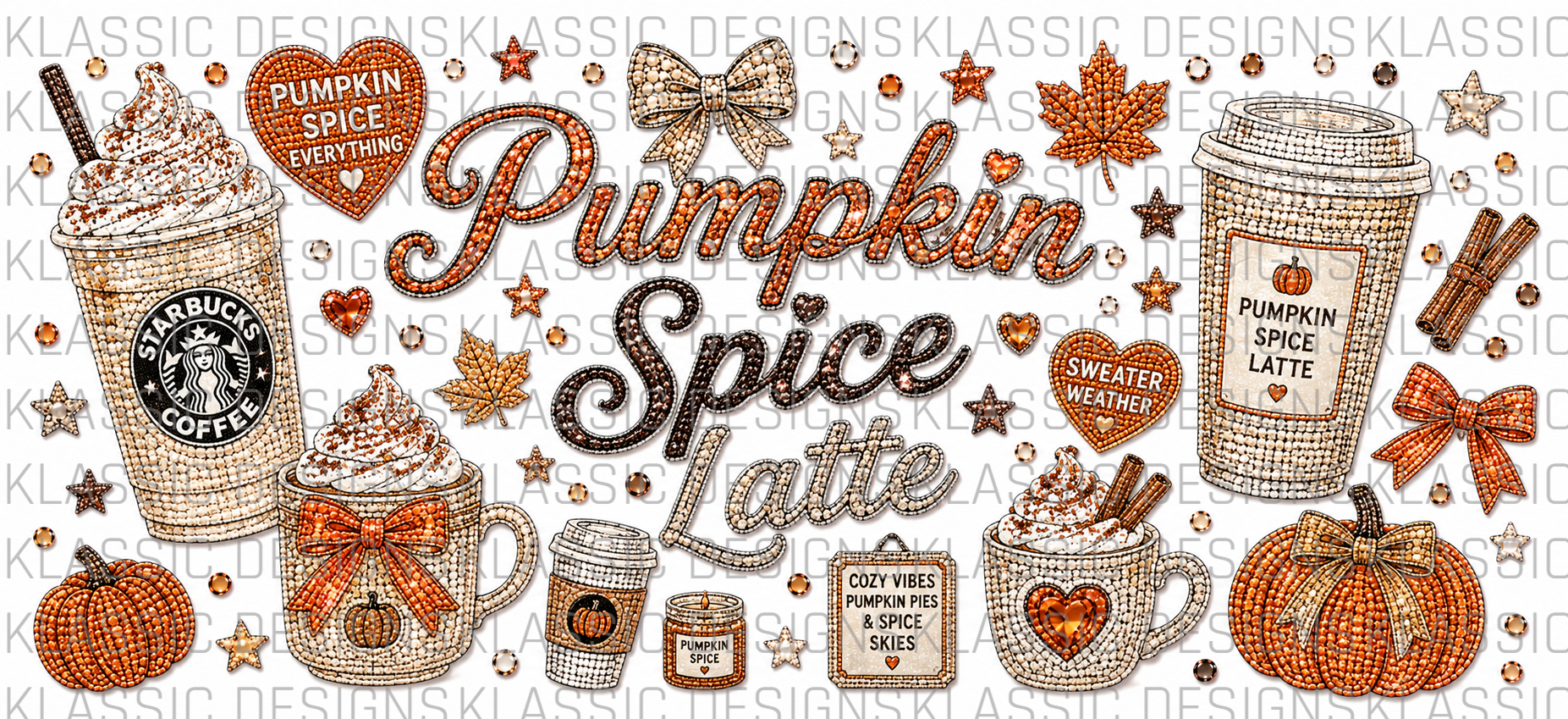Pumpkin Spice Latte UVDTF Wrap