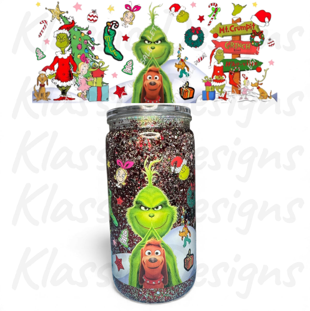 PRE-MADE  Green Villain Glitter Tumbler - 16oz