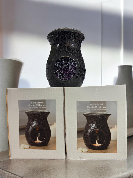 Black Flared Crackle Oil Burner